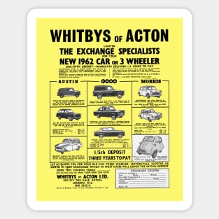 LOCAL CAR DEALER AD - 1962 (British cars) Sticker